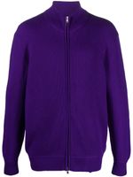 Maison Flaneur cardigan nervurée à fermeture zippée - Violet