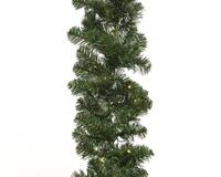 Imperial Kerstguirlande 270x25cm Groen Met 50xLED Licht Warm Wit Op Batterijen - thumbnail