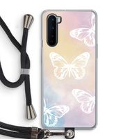 White butterfly: OnePlus Nord Transparant Hoesje met koord