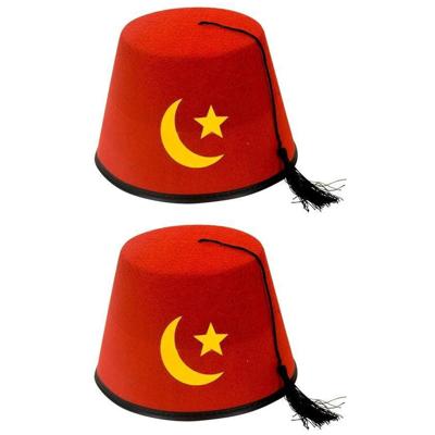 Carnaval verkleed hoedje - 4x stuks - Fez - rood - Marokkaans - Turks - Arabisch - volwassenen