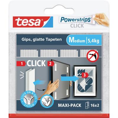 tesa Powerstrips CLICK (l x b) 80 mm x 20 mm Inhoud: 16 paar