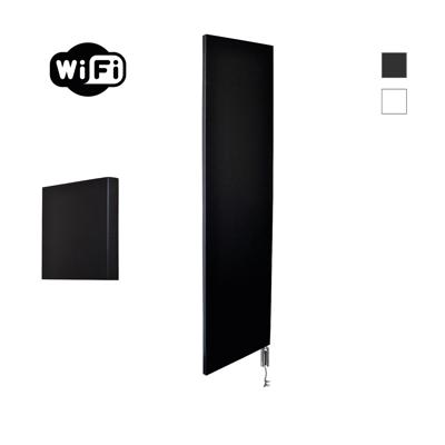 Radiator Sanicare Denso Met WiFi 180 x 40 cm Mat Zwart Met Thermostaat Chroom Rechtsonder