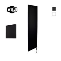 Radiator Sanicare Denso Met WiFi 180 x 40 cm Mat Zwart Met Thermostaat Chroom Rechtsonder