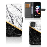 Motorola Edge 20 Lite | Bookcase | Marmer Wit Zwart - Origineel Cadeau Man