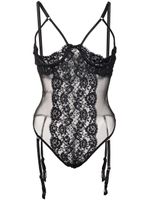 Fleur Du Mal body Foxy en dentelle - Noir