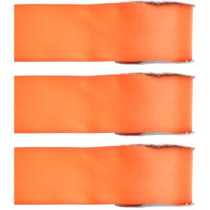 3x Hobby/decoratie oranje satijnen sierlinten 2,5 cm/25 mm x 25 meter