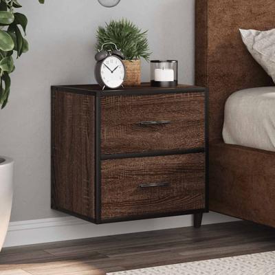 Nachtkastjes 2st wandgemonteerd 40x31x39,5cm bruin eikenkleurig