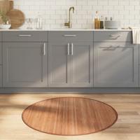 Vloerkleed rond 100 cm bamboe naturel
