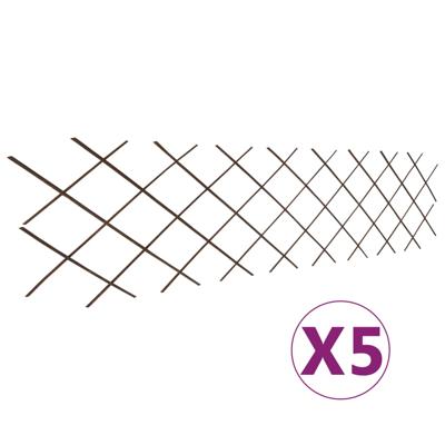 VidaXL Tuinlatwerken 5 st 180x60 cm wilgenhout