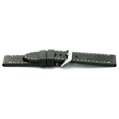 Horlogeband Universeel I818 Leder Grijs 24mm