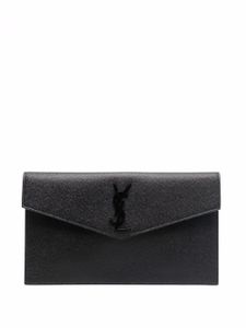 Saint Laurent pochette Uptown à plaque logo - Noir