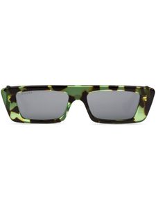 Gucci Eyewear lunettes de soleil rectangulaires à effet écailles de tortue - Vert