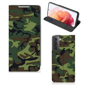 Samsung Galaxy S21 Hoesje met Magneet Army Dark