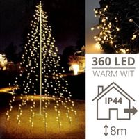 Vlaggenmast kerstverlichting - 8 meter - 360 LED's - Kerstverlichting buiten - Kerstversiering - Kerst - thumbnail