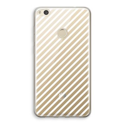 Strepen zwart-wit: Huawei Ascend P8 Lite (2017) Transparant Hoesje