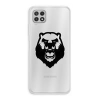 Angry Bear (black): Samsung Galaxy A22 4G Transparant Hoesje