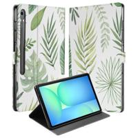 Samsung Galaxy Tab S10 FE Plus | Book Case | Hoesje met Standaard Leaves Samsung Galaxy Tab S10 FE Plus | Book Case | Hoesje met Standaard Leaves