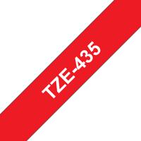 Brother TZe-435 Labeltape Kunststof Tapekleur: Rood Tekstkleur: Wit 12 mm 8 m