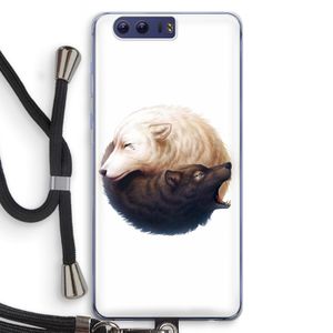 Yin Yang Wolves: Honor 9 Transparant Hoesje met koord