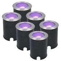 Set van 6 Lilly Smart Grondspots buiten - 5,5 Watt 345 lumen - RGBWW - Wifi + Bluetooth - Kantelbaar - Bestuurbaar via app - IP67 - Google Home - Amazon Alexa - RVS