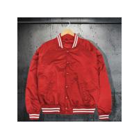 Men's Red Varsity Bomber Jacket - Waterproof Winter Baseball Coat Red / XXXL