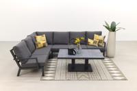 Rockford aluminium loungeset antraciet 5-delig - Verstelbare tafel - thumbnail