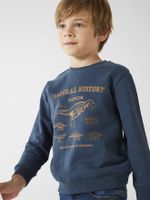 Jongenssweater Basics met grafische motieven nachtblauw