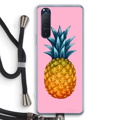 Grote ananas: Sony Xperia 5 II Transparant Hoesje met koord