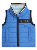 BOSS Kidswear gilet réversible à logo imprimé - Bleu