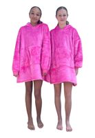 Plaid met mouwen - kind - roze - Badrock