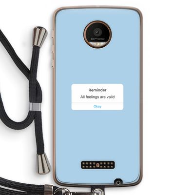 Reminder: Motorola Moto Z Force Transparant Hoesje met koord