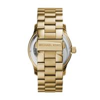 Michael Kors Dames Runway Pave Logo goudkleurig roestvrijstalen horloge MK5706