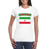 T-shirt met Iraanse vlag wit dames