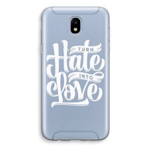 Turn hate into love: Samsung Galaxy J5 (2017) Transparant Hoesje