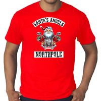 Grote maten fout Kerstshirt / outfit Santas angels Northpole rood voor heren - thumbnail