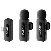Boya BY-V20 V2.0 Draadloze Lavalier Microfoon voor USB-C - 2 x TX en 1 x RX