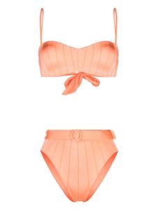 Noire Swimwear bikini à taille haute - Orange