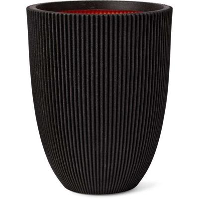 Elegante lage vaas - CAPI EUROPE - GROOVE NL - 34 x 46 cm - Zwart