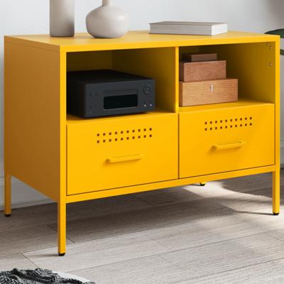 Tv-meubel 68x39x50,5 cm staal mosterdgeel