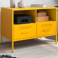 Tv-meubel 68x39x50,5 cm staal mosterdgeel