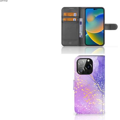 Hoesje voor iPhone 14 Pro Watercolor Paars Hoesje voor iPhone 14 Pro Watercolor Paars