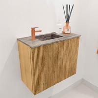 Toiletmeubel Mondiaz Joya Dlux | 50 cm | Meubelkleur Oak | Faye wastafel Oza Wasbak Links | 1 kraangat