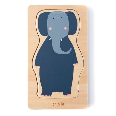 Trixie houten 4-lagen puzzel dieren, 5st.