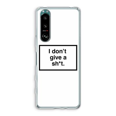 Don't give a shit: Sony Xperia 5 III Transparant Hoesje