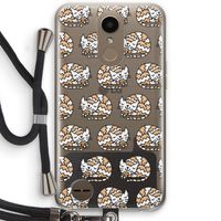 Slapende poes: LG K10 (2017) Transparant Hoesje met koord