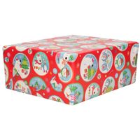 1x Rollen inpakpapier/cadeaupapier Kerst print rood 2,5 x 0,7 meter 70 grams luxe kwaliteit - Cadeaupapier