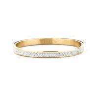 Key Moments 8KM BC0042 Stalen Bangle met Kristal - Grootte 58x50 mm - Goudkleurig / Wit - thumbnail