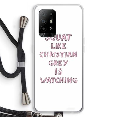 Christian Grey: Oppo A95 5G Transparant Hoesje met koord