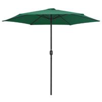 The Living Store Tuinparasol - Groen - 270 x 246 cm - UV-beschermend polyester - Aluminium paal - Met luchtventilatie