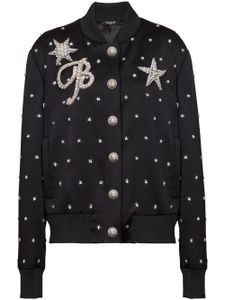 Balmain veste bomber à étoiles brodées - Noir